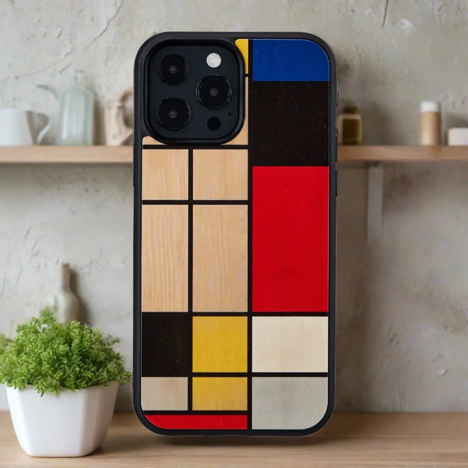 Man & Wood Series Cover For iPhone 13 Pro - Mondrain Wood - Tashqila Man & Wood Series Cover For iPhone 13 Pro - Mondrain Wood - Tashqila